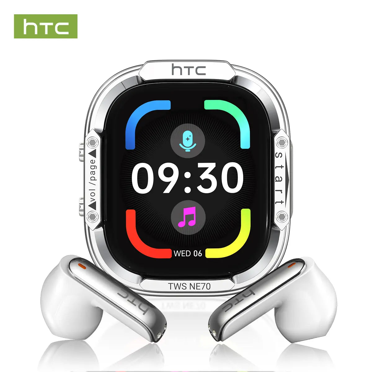 HTC NE70 TWS Earbuds, Bluetooth 6.0 Headphones, Wireless Earbuds with LED Smart Touch Control, Lightweight In-Ear Design, IPX5 Waterproof, Suitable for Gaming, Office Work, Sports, Studying, and Voice Calls, Built-In Microphone