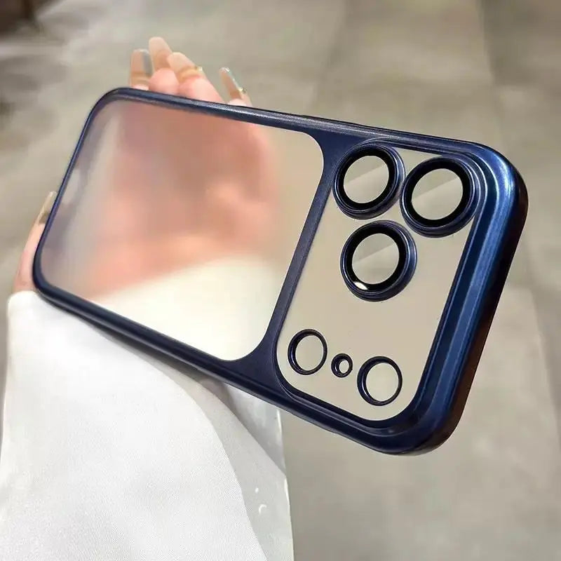 Frosted Electroplated PC Ultra-Thin Shockproof 16 Lens Protector Case for Iphone 11-17 Pro Max Phone Case,