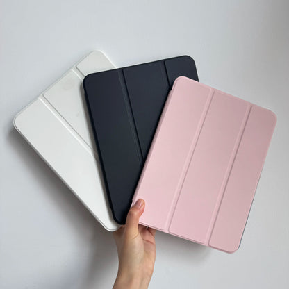 Simple Solid Pink White Black Case for Ipad A16 2025 / Ipad Air 6/ Ipad Mini 6, Slim Stand Cover with Soft Translucent Frosted Back Pencil Slot, for Samsung Galaxy Tab S9 Tablet Cases, Accessories, Leather