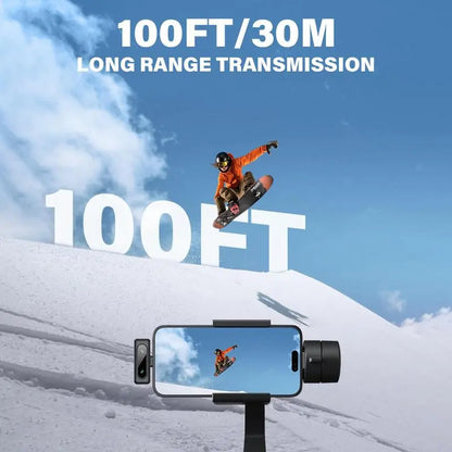 Professional Wireless Lavalier Microphone for Iphone, Ipad, Android - 2 Pack Noise Canceling Crystal Clear Recording, Live Streaming