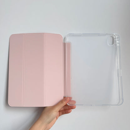 Simple Solid Pink White Black Case for Ipad A16 2025 / Ipad Air 6/ Ipad Mini 6, Slim Stand Cover with Soft Translucent Frosted Back Pencil Slot, for Samsung Galaxy Tab S9 Tablet Cases, Accessories, Leather