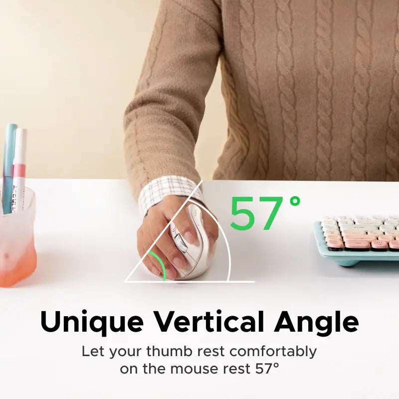 UGREEN Vertical Wireless (Bluetooth 5.0+2.4G) Ergonomic Mouse with 5 Buttons, 1000/1600/2000/3200/4000 DPI, Prevention of Mouse Arm, Vertical Mouse Compatible with Pc/Laptop/Tablet （Small Size）,#Summervibes