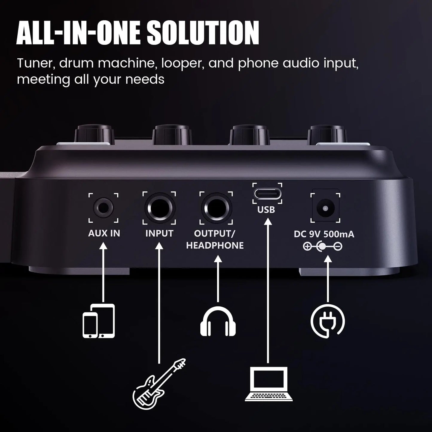 Flatsons-Kmf-1 Guitar Pedal, 77 Effects Guitar Multi Effects Pedal with 50 Preset, 42 Drum Rhythm, 18 Amp/Cab, Upgraded Color Screen, Aux In, Guitar Tuner Looper Expression Wah Volume Distortion Pedal