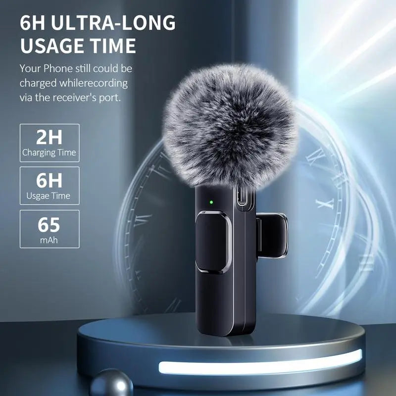 Professional Wireless Lavalier Microphone for Iphone, Ipad, Android - 2 Pack Noise Canceling Crystal Clear Recording, Live Streaming