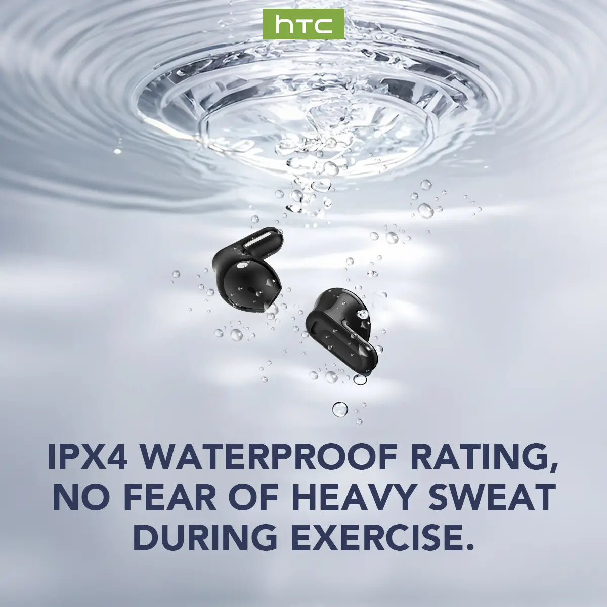 HTC NE20 Wireless Bluetooth Earphones - Bluetooth 6.0, Smart LED Display, IPX4 Waterproof, Hifi High-Fidelity Sound. Compatible with Ios, Android and PC. Built-In Microphone, Great for Office, Sports, Study and Voice Calls.