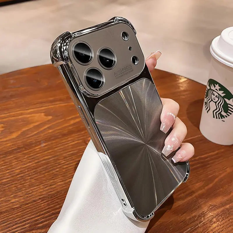 CD Pattern Electroplated Four-Corner Shockproof Phone Case for Iphone 17 Pro Max 16 15 14 13 Pro plus Max | Luxury Plated Frame, CD Texture Back, Reinforced Corners | Trendy Protective Cover #YJJGLSDSC Protection Cellphone