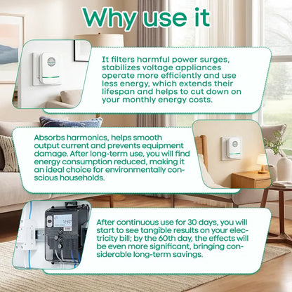 6 PCS Plug-In Power Box with US Plug 2026 Updated Design, Compatible with 90–250V Input Range