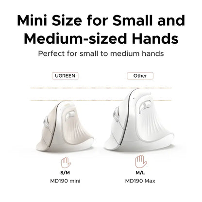UGREEN Vertical Wireless (Bluetooth 5.0+2.4G) Ergonomic Mouse with 5 Buttons, 1000/1600/2000/3200/4000 DPI, Prevention of Mouse Arm, Vertical Mouse Compatible with Pc/Laptop/Tablet （Small Size）,#Summervibes