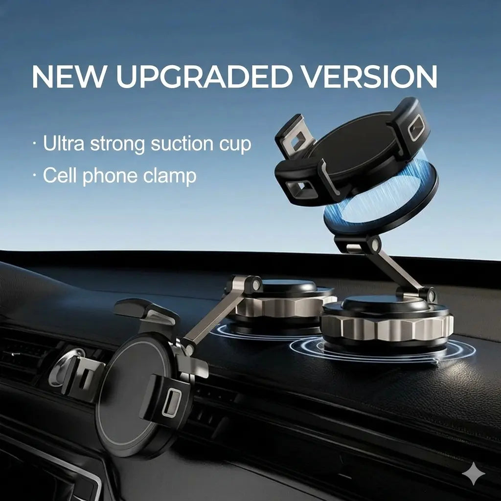 Magnetic Phone Holder, Adjustable Suction Cup Rotation Lock, Mechanical Sound Feedback, Multi-Functional for Home/Desktop/Car Use, Supports Magsafe, Foldable, Suitable for Magsafe Iphone, Google, Samsung and Other Devices