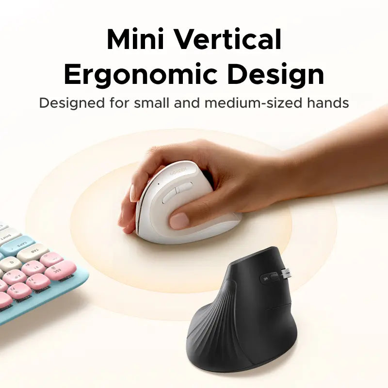 UGREEN Vertical Wireless (Bluetooth 5.0+2.4G) Ergonomic Mouse with 5 Buttons, 1000/1600/2000/3200/4000 DPI, Prevention of Mouse Arm, Vertical Mouse Compatible with Pc/Laptop/Tablet （Small Size）,#Summervibes