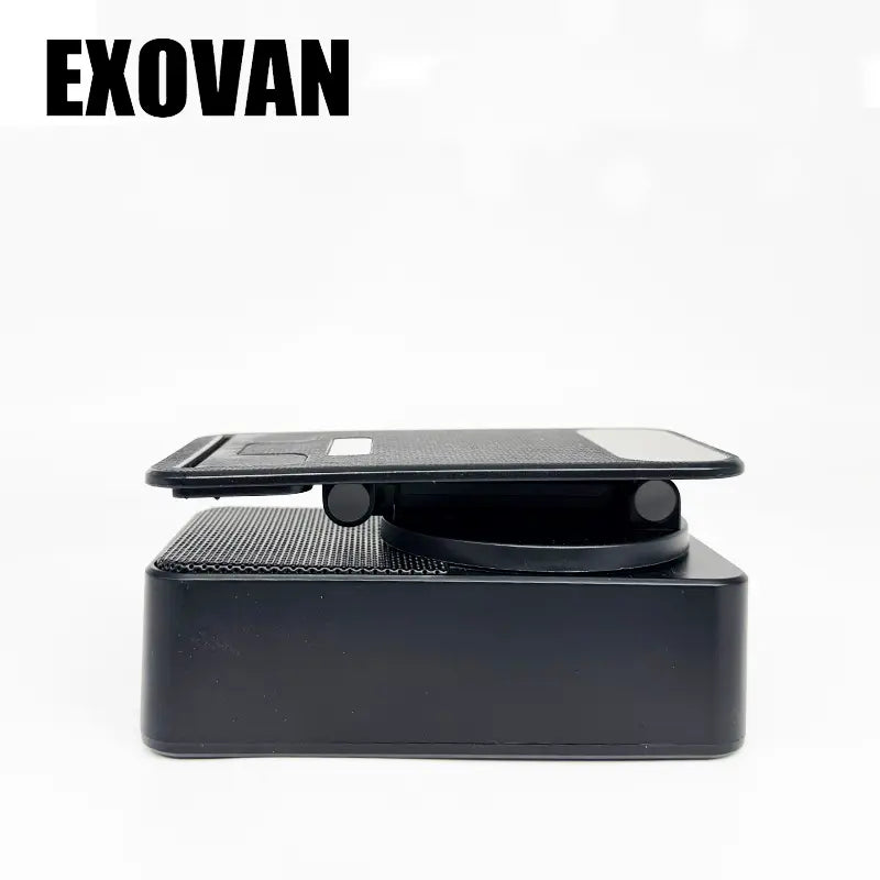 Wireless Audio Bluetooth Speaker 5In1 Phone Holder Emergency Rechargeable Withcolorful Ambient Light 300° Foldable for Tablet Iphone Android, Gifts for Men Women ，Black with LED Nightlight Wireless Induction Bluetooth Speaker Stand