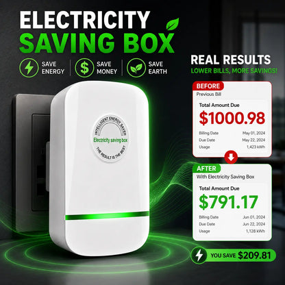 Electricity Bill Destroyer Us-Standard Power Saver — Stabilizes Voltage, Protects Equipment — Plug in and Save
