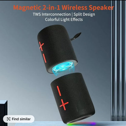 Magnetic Portable Bluetooth Speaker 2-In-1 Wireless Mini Speaker with American Flag Print & IPX5 Waterproof Compact Audio Smartphone Metal