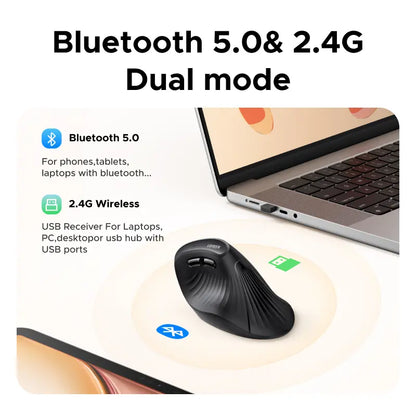 UGREEN Vertical Wireless (Bluetooth 5.0+2.4G) Ergonomic Mouse with 5 Buttons, 1000/1600/2000/3200/4000 DPI, Prevention of Mouse Arm, Vertical Mouse Compatible with Pc/Laptop/Tablet （Small Size）,#Summervibes