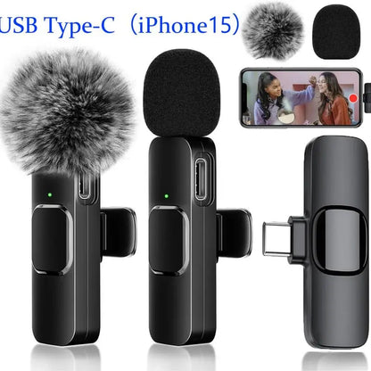 Professional Wireless Lavalier Microphone for Iphone, Ipad, Android - 2 Pack Noise Canceling Crystal Clear Recording, Live Streaming
