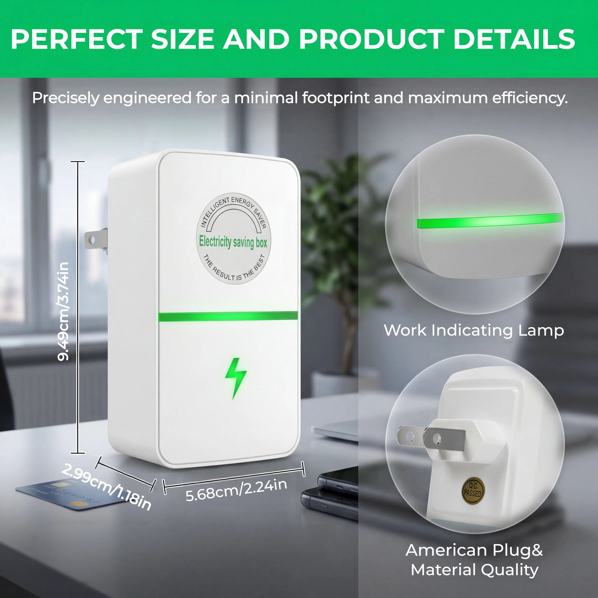 Plug-In Power Box with US Plug 2026 Updated Design, Compatible with 90–250V Input Range Multi Plug Outlet