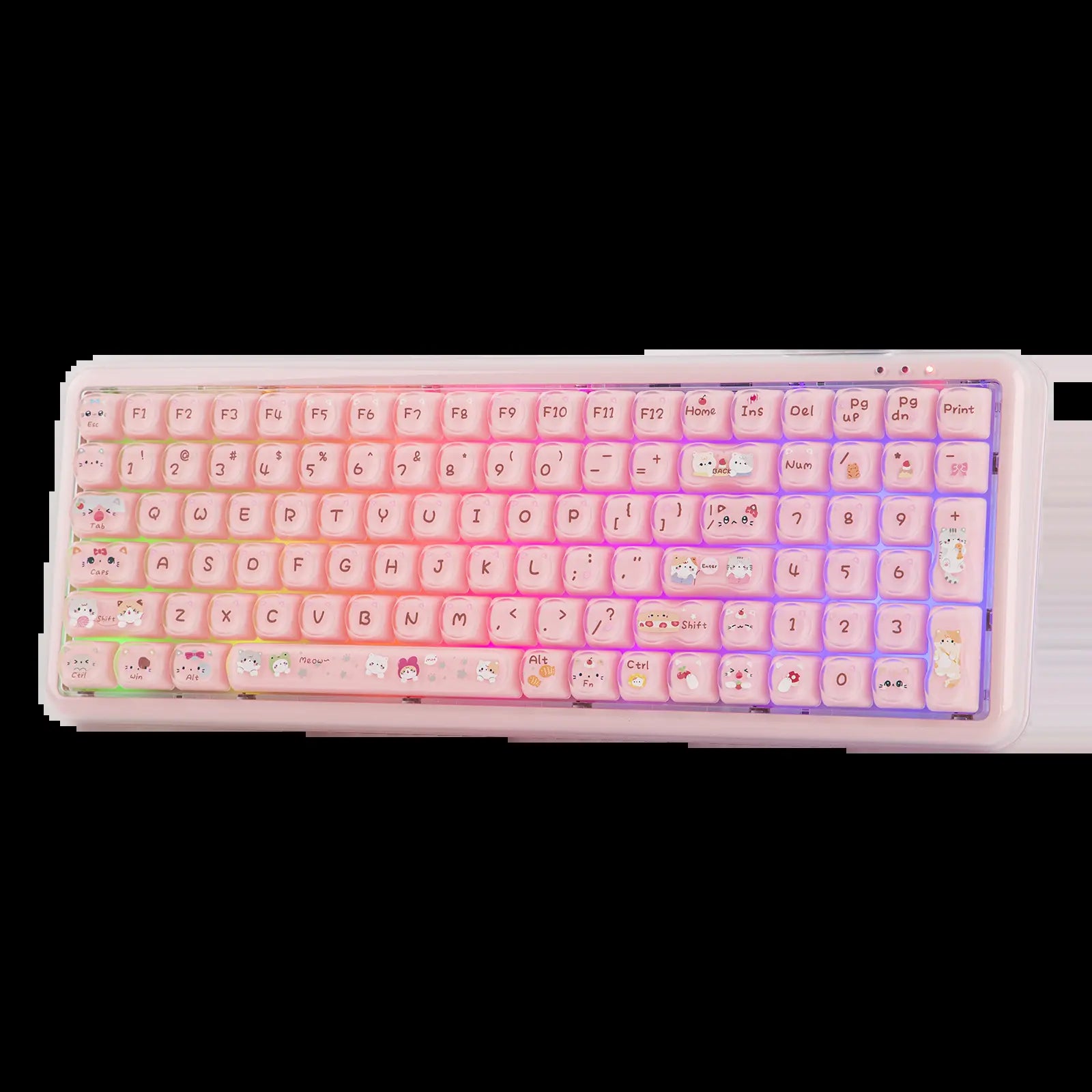 Mechlands X Maorbeng X100 PRO Membrane Keyboard with Number Pad, RGB Backlits, Wireless Computer Keyboard with 5000Mah Battery, BT/2.4G/USB-C Wired, 96% Layout for Windows/Mac/Pc