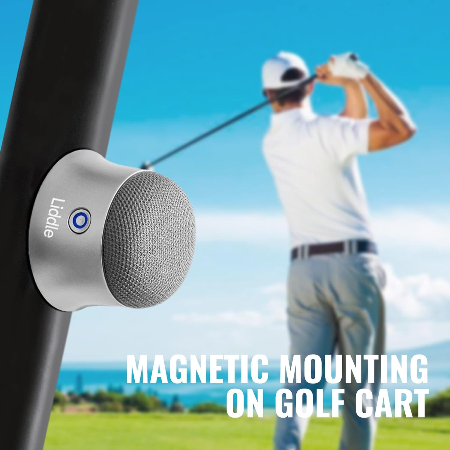 Magnetic Liddle Speaker Silver, Bluetooth 5.1, 3W, 6Hrs Battery, Magsafe Compatible, Wall Mount, Water Resistant, Best of CES 2022 Award