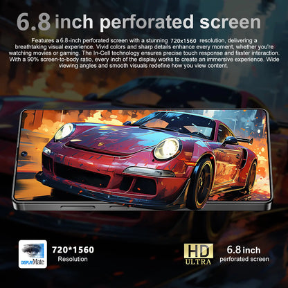 6.8-Inch Large-Screen Smart Phone, Supporting Dual SIM Dual Standby, Equipped with a Hidden Stylus, Featuring a Rear 13MP Pixel + Front 5MP Pixel, 8-Core Processor, 4G RAM, and Can Also Expand the Storage Space by an Additional 128GB.