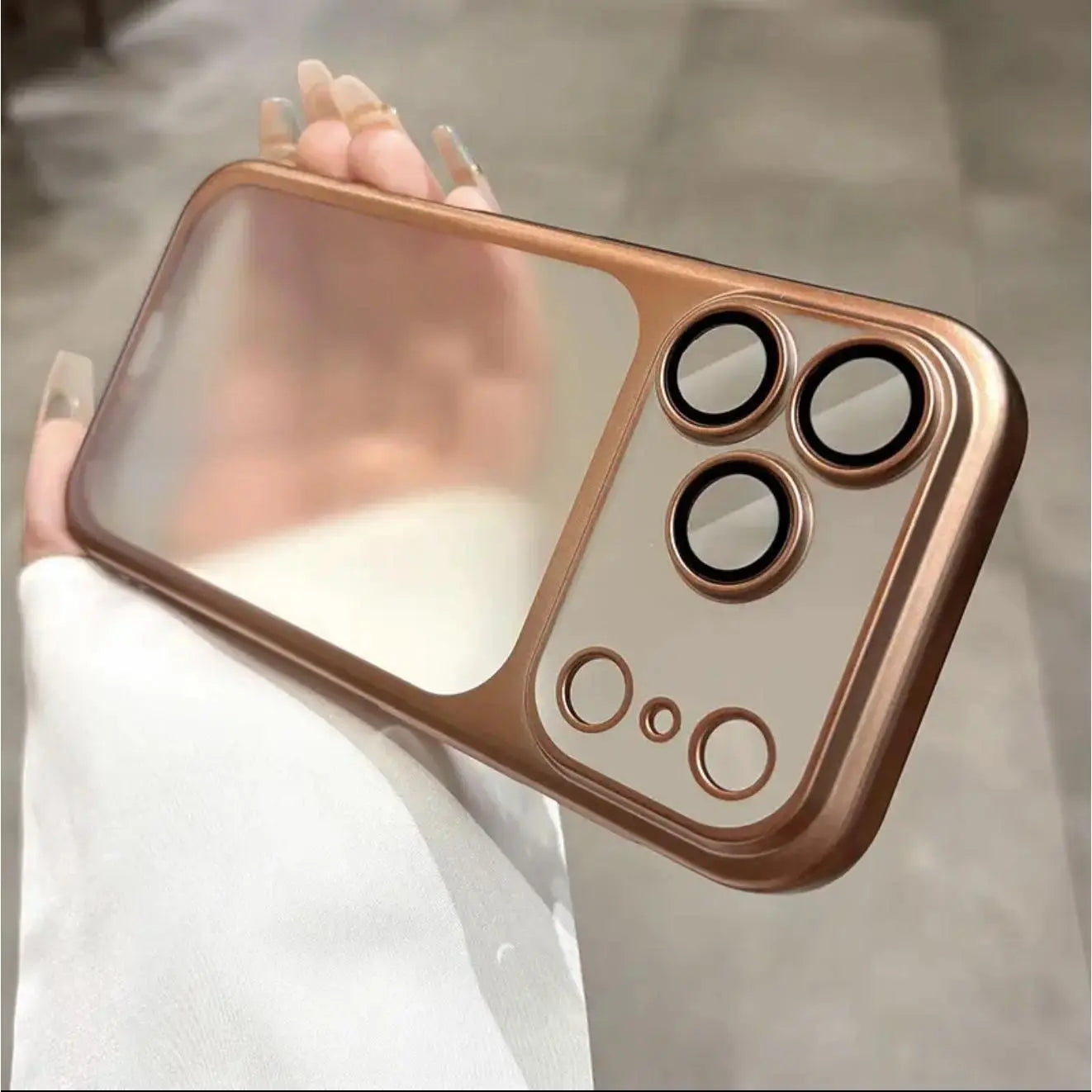 Frosted Electroplated PC Ultra-Thin Shockproof 16 Lens Protector Case for Iphone 11-17 Pro Max Phone Case,