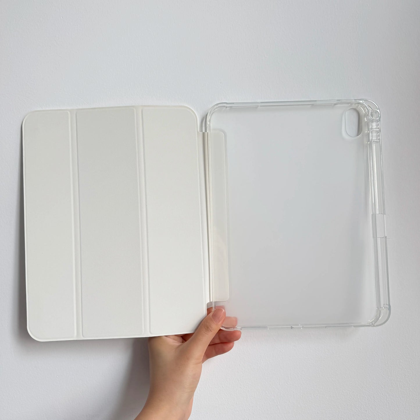 Simple Solid Pink White Black Case for Ipad A16 2025 / Ipad Air 6/ Ipad Mini 6, Slim Stand Cover with Soft Translucent Frosted Back Pencil Slot, for Samsung Galaxy Tab S9 Tablet Cases, Accessories, Leather